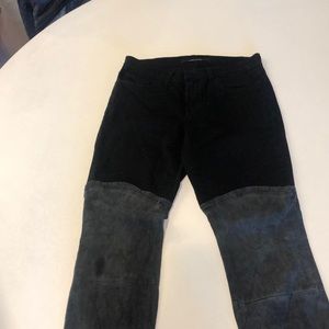 J Brand black w leather bottom